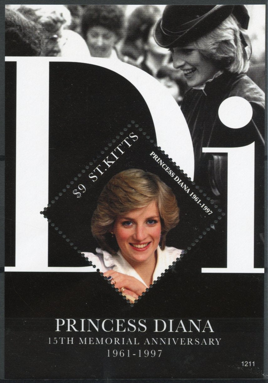 St Kitts Royalty Stamps 2012 MNH Princess Diana Memorial Famous People 1v S/S