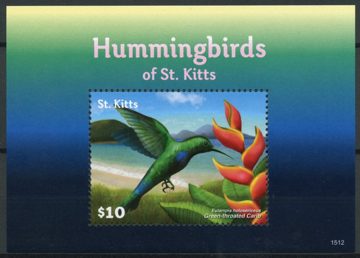 St Kitts 2015 MNH Hummingbirds of St Kitts 1v S/S Birds Green-throated Carib