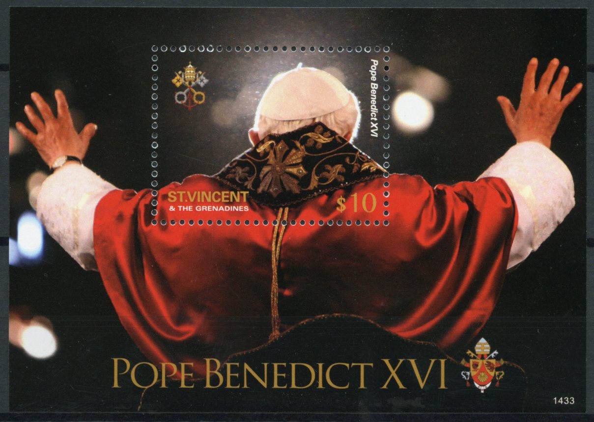 St Vincent & The Grenadines 2014 MNH Pope Benedict XVI 1v S/S Popes Catholic