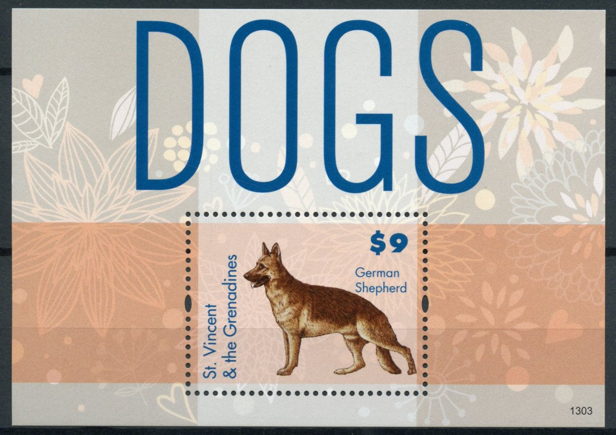 St Vincent & The Grenadines 2013 MNH Dogs 1v S/S Pets German Shepherd