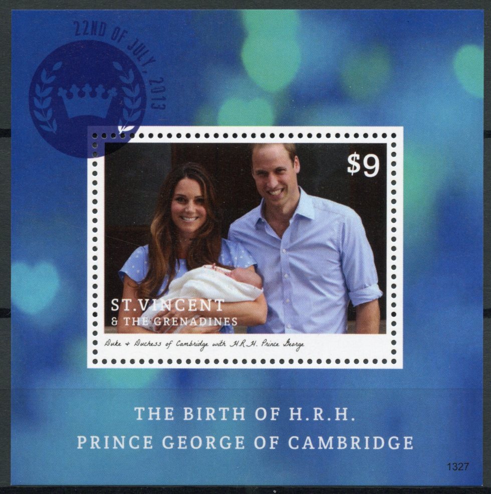 St Vincent & Grenadines Stamps 2013 MNH Prince George Royal Baby 1v S/S Stamps