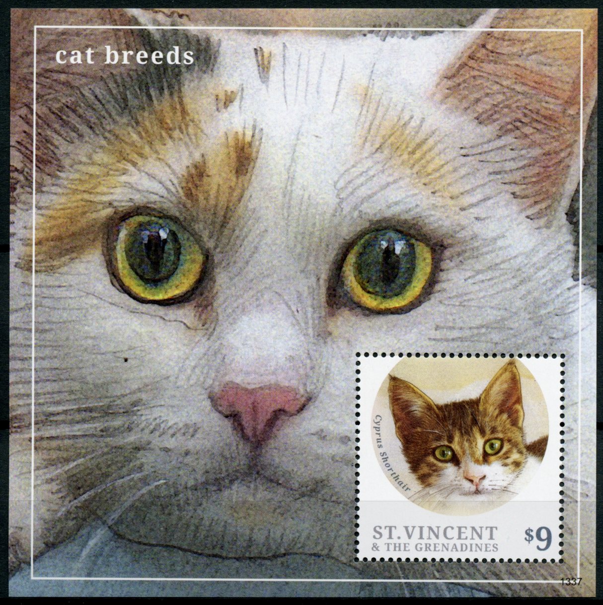 St Vincent & Grenadines 2013 MNH Cats Stamps Cat Breeds Pets Shorthair 1v S/S II