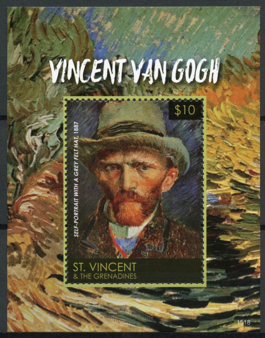 St Vincent & The Grenadines 2015 MNH Vincent van Gogh 1v S/S Art Self-Portrait