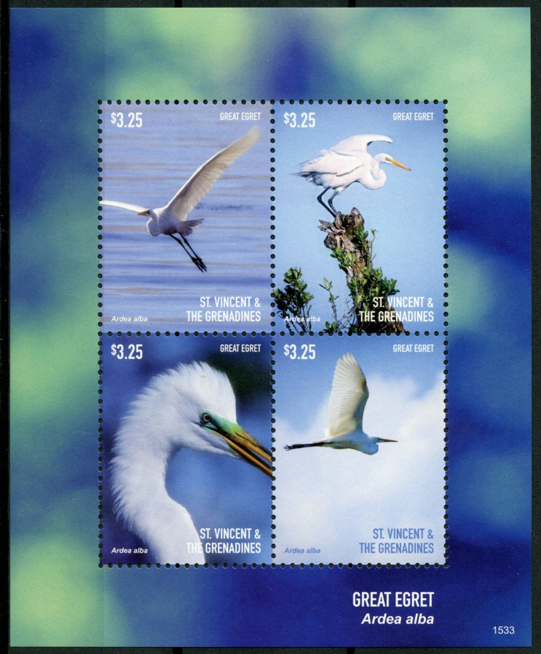 St Vincent & The Grenadines 2015 MNH Great Egret 4v M/S I Birds Egrets
