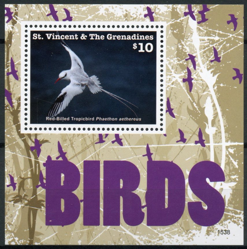 St Vincent & The Grenadines 2015 MNH Birds 1v S/S I Red-Billed Tropicbird
