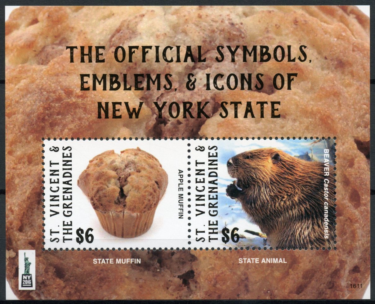 St Vincent & Grenadines 2016 MNH Symbols Icons New York State NY2016 2v S/S