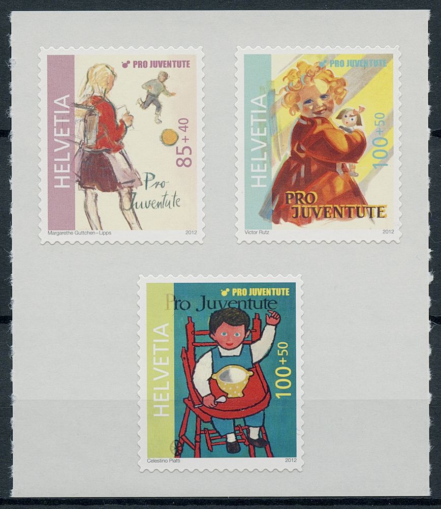 Switzerland 2012 MNH Pro Juventute Stamps Philately 3v S/A M/S