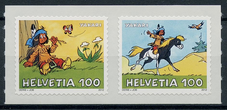 Switzerland 2012 MNH Comics Stamps Yakari Cartoons 2v S/A Set