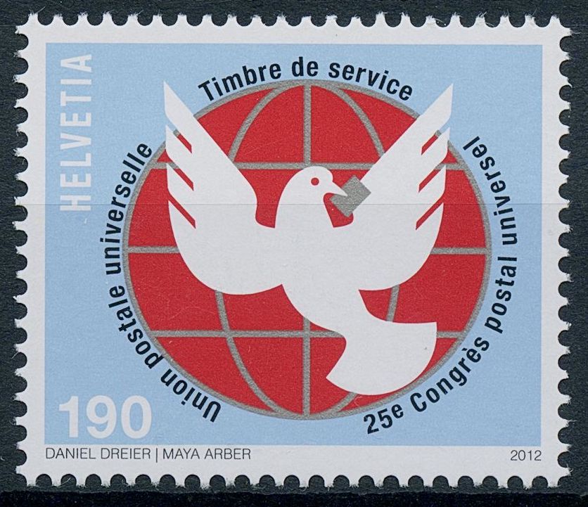 Switzerland 2012 MNH Postal Services Stamps UPU Universal Postal Union Doves 1v Set