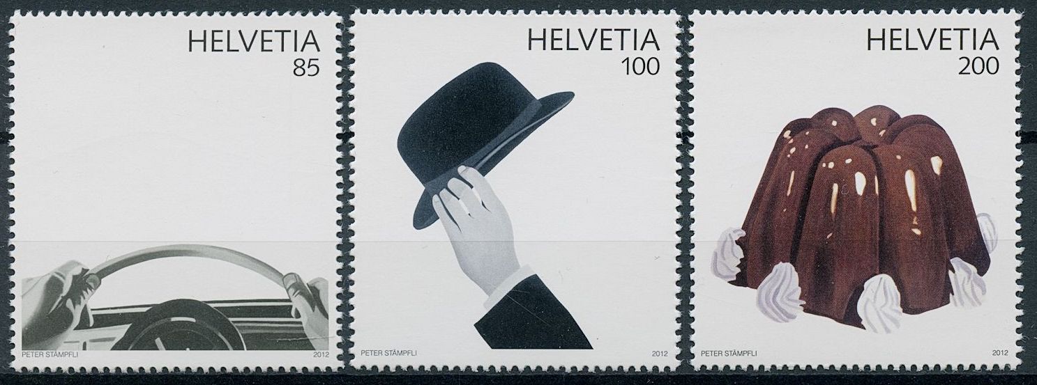 Switzerland 2012 MNH Pop Art Stamps Peter Stampfli Paintings James Bond 3v Set