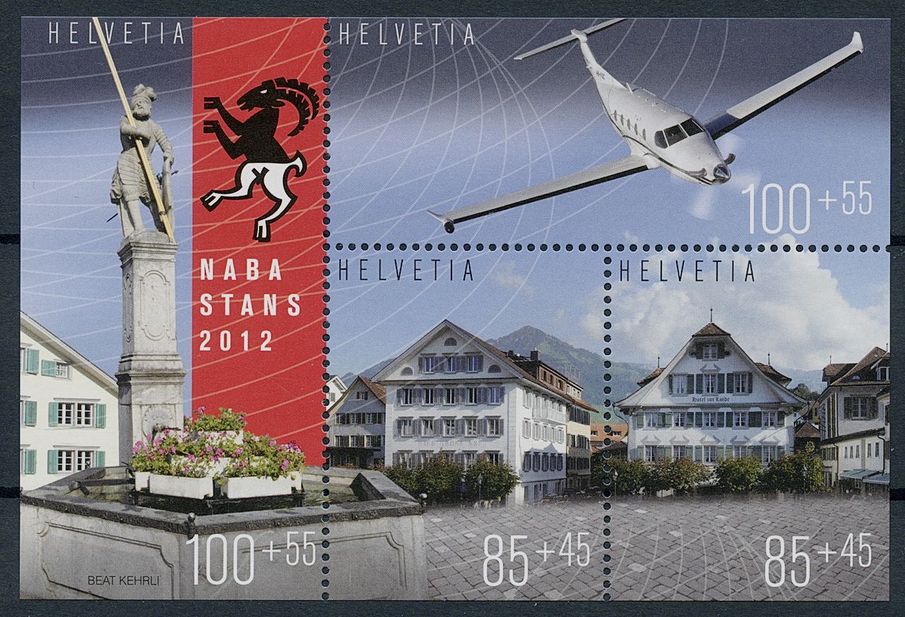 Switzerland 2012 MNH Architecture Stamps NABA Stans Stamp Shows Aviation 3v M/S