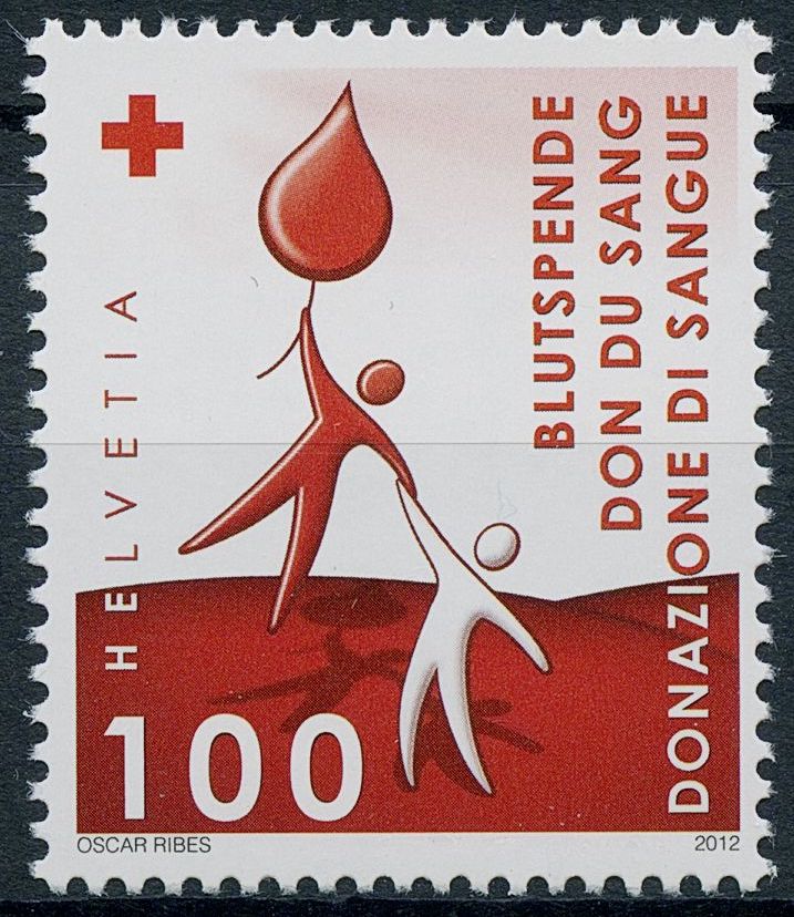 Switzerland 2012 MNH Medical Stamps Blood Donation Campaign 1v Set