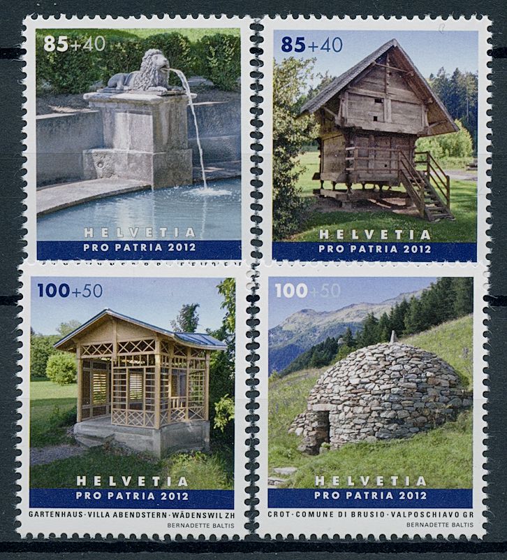 Switzerland 2012 MNH Pro Patria Stamps Small Buildings Architecture Landscapes Mountains 4v Set