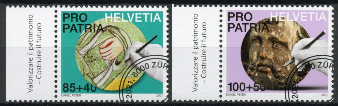 Switzerland Pro Patria Stamps 2021 CTO Craftsmanship & Cultural Heritage 2v Set