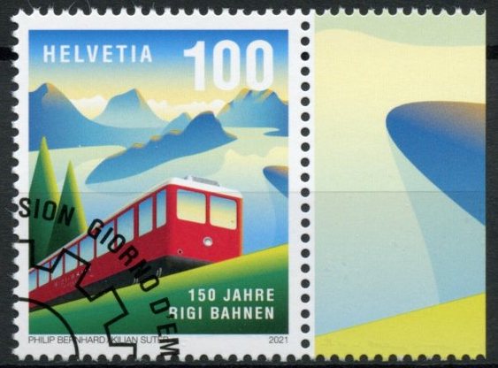 Switzerland Trains Stamps 2021 CTO Rigi Railways 150 Years Rail 1v Set