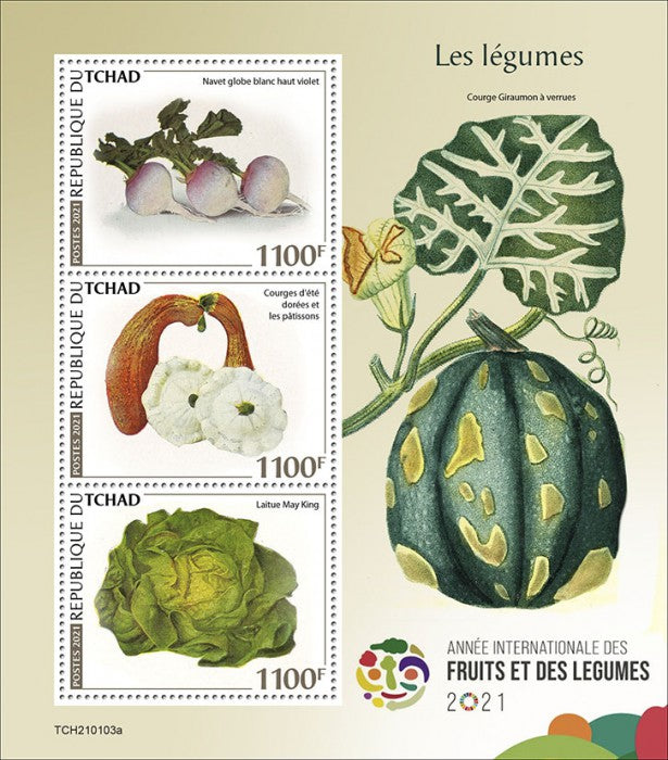 Chad 2021 MNH Nature Stamps International Year Fruit & Vegetables 3v M/S