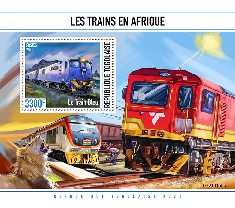 Togo 2021 MNH Railways Stamps African Trains Blue Train Rail 1v S/S