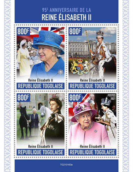 Togo 2021 MNH Royalty Stamps Queen Elizabeth II 95th Birthday 4v M/S