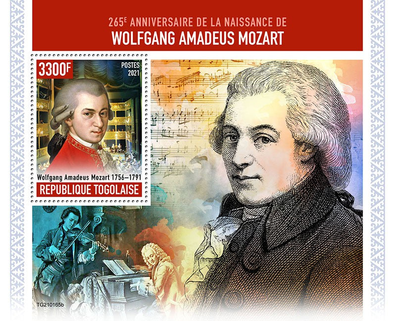 Togo 2021 MNH Music Stamps Wolfgang Amadeus Mozart Composers 1v S/S