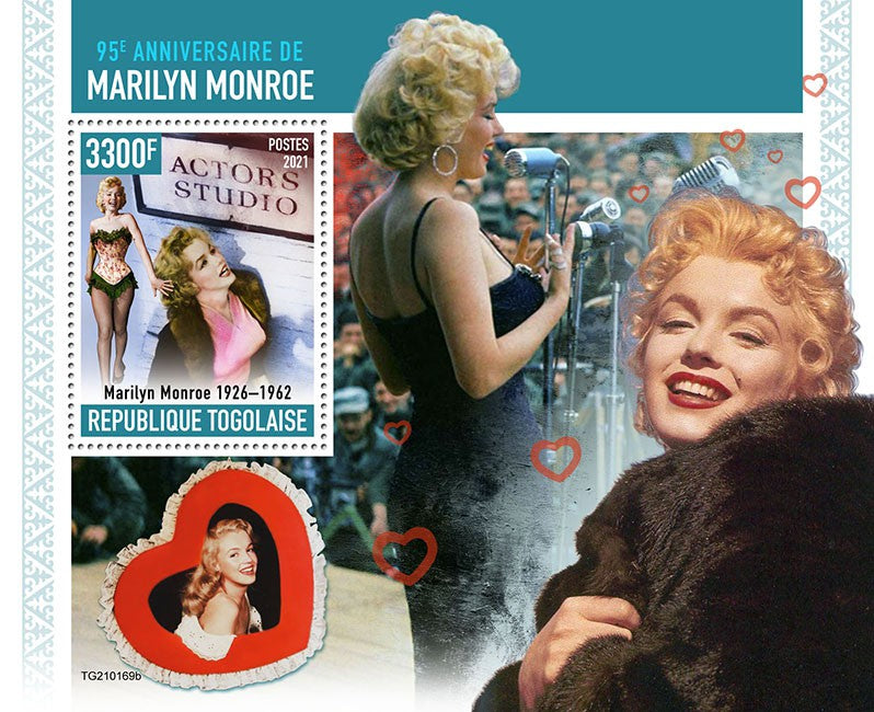 Togo 2021 MNH Marilyn Monroe Stamps Celebrities Film Actresses Movies People 1v S/S