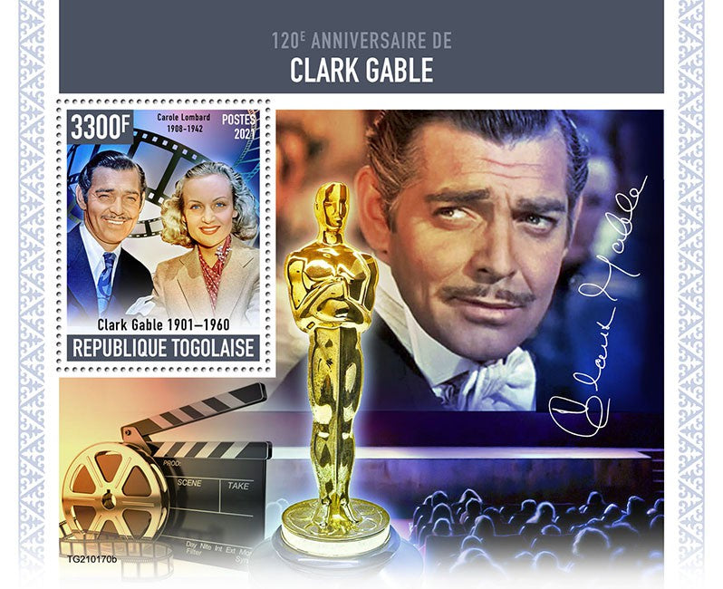 Togo 2021 MNH People Stamps Clark Gable Celebrities Film Actors Movies 1v S/S
