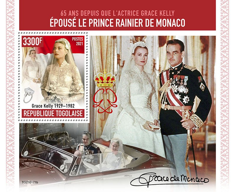 Togo 2021 MNH Royalty Stamps Grace Kelly Rainier III Prince of Monaco 1v S/S