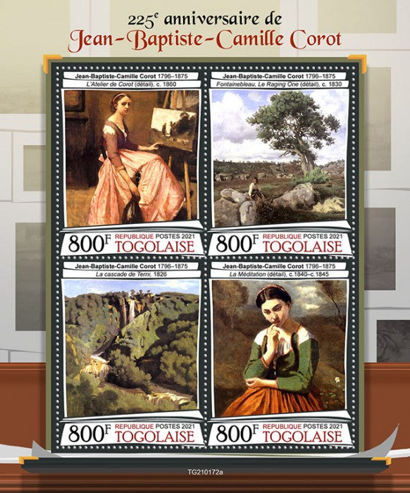 Togo 2021 MNH Art Stamps Jean-Baptiste-Camielle Corot Paintings 4v M/S
