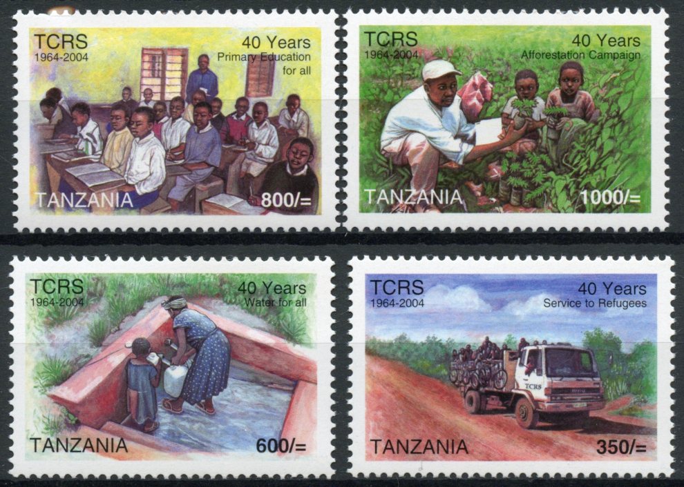 Tanzania 2004 MNH TCRS 40th Anniv 4v Set Tanganyika Christian Refugee Service
