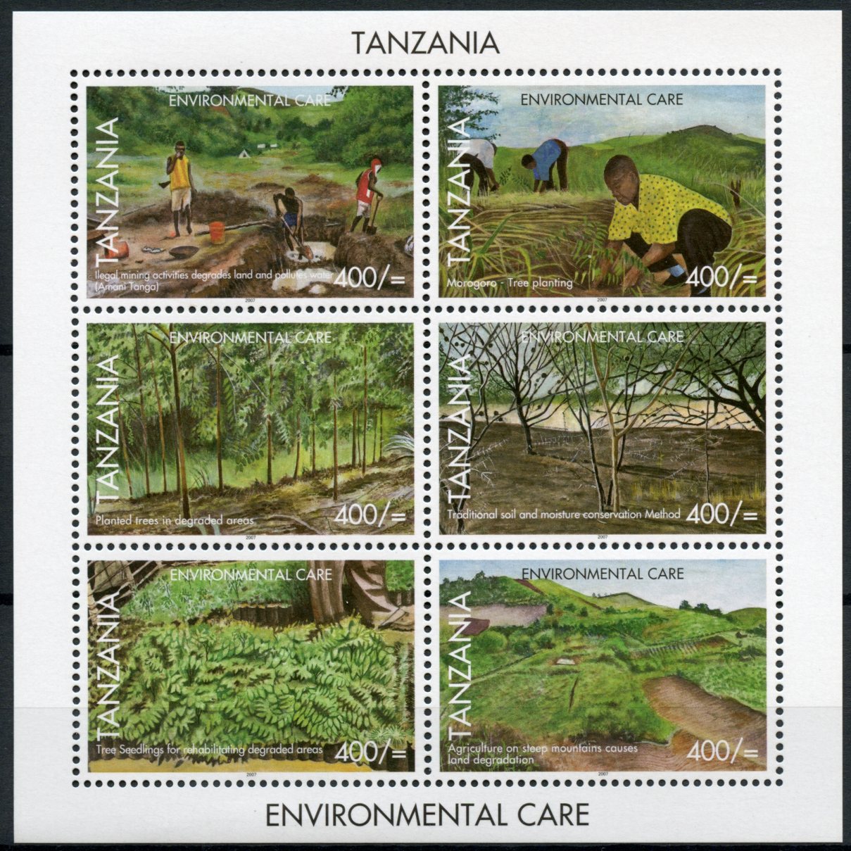 Tanzania 2007 MNH Environmental Care 6v M/S Plants Trees Morogoro Amani Tanga