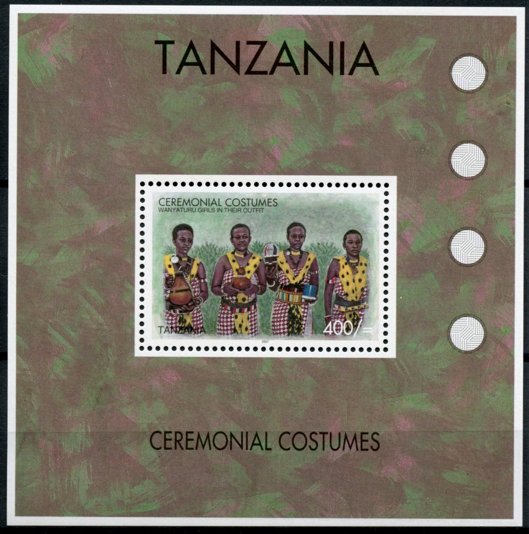 Tanzania Cultures Stamps 2007 MNH Ceremonial Costumes Wanyaturu Girls 1v S/S