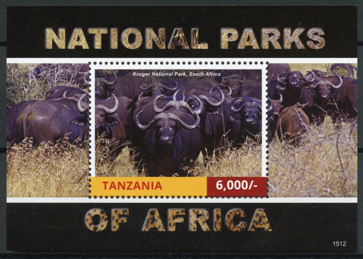 Tanzania 2015 MNH National Parks Africa 1v S/S II Kruger Park Wildebeest Stamps