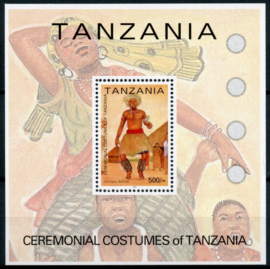Tanzania Cultures Stamps 2002 MNH Ceremonial Costumes Lizombe Dancer 1v S/S