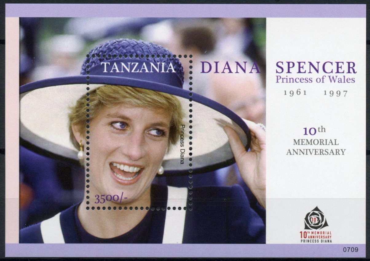 Tanzania Royalty Stamps 2007 MNH Princess Diana 10th Memorial People 1v S/S