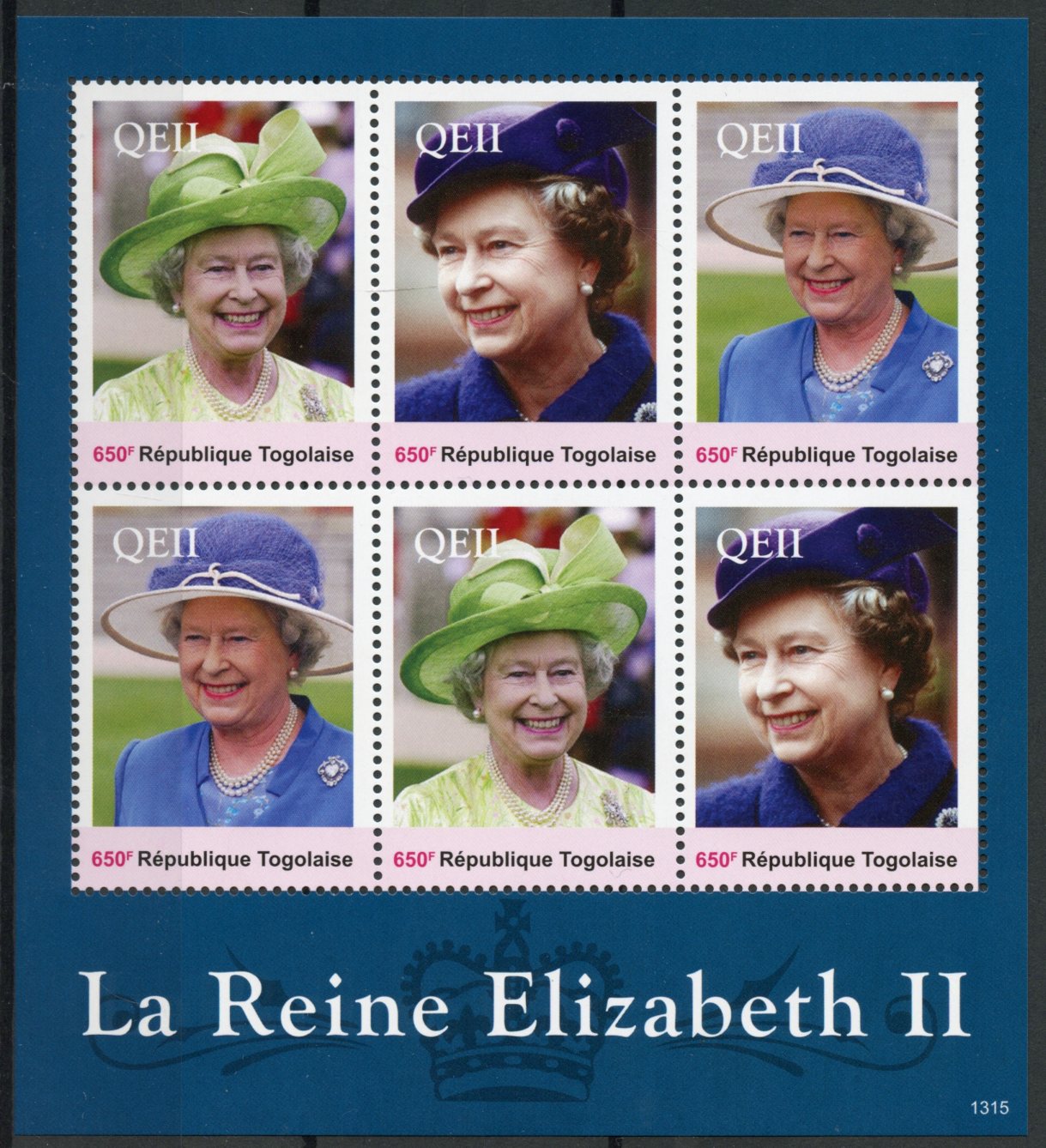 Togo 2013 MNH Reign Elizabeth II 6v Sheetlet Queen Royalty La Reine Togolaise