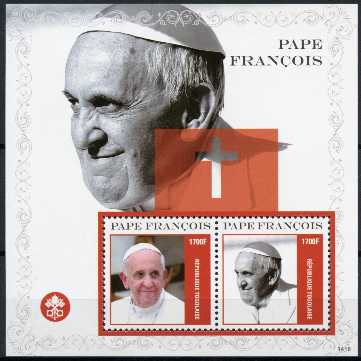Togo 2014 MNH Pope Francis 2v S/S Religion Roman Catholic Pape Francois