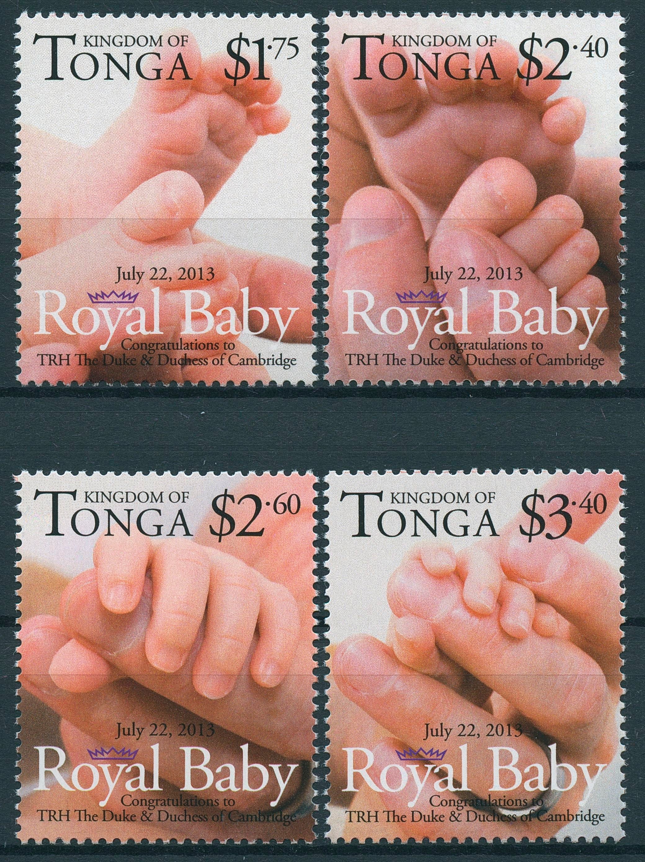 Tonga 2013 MNH Royal Baby 4v Set Birth Prince George William Kate Duke Cambridge