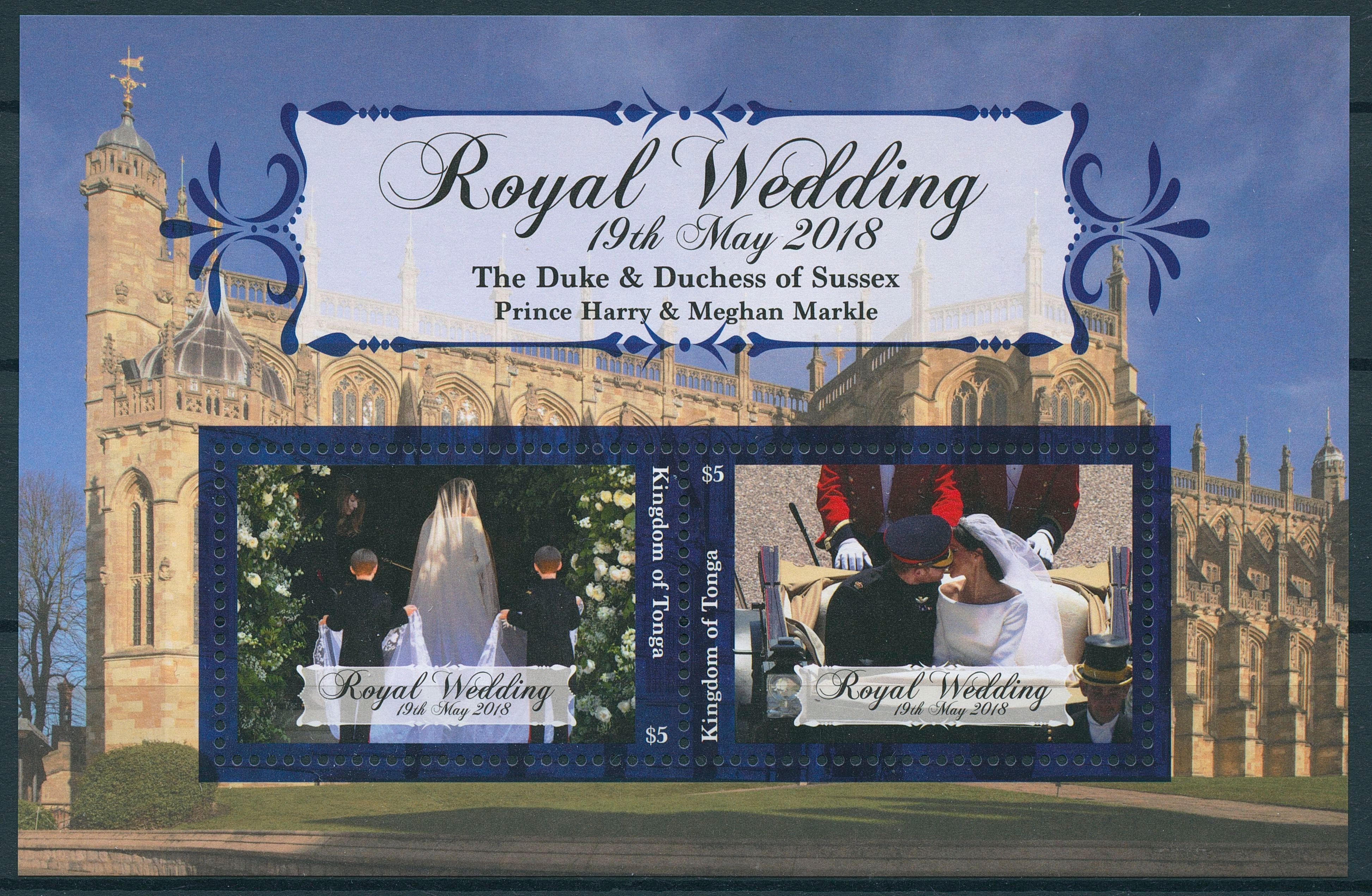 Tonga 2018 MNH Prince Harry & Meghan Royal Wedding 2v M/S Royalty Stamps
