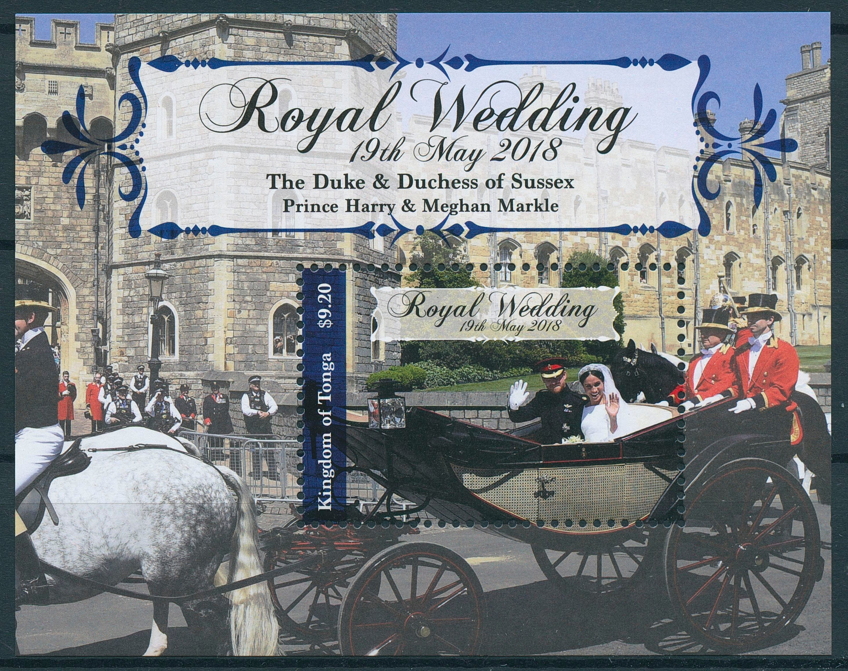 Tonga 2018 MNH Prince Harry & Meghan Royal Wedding 1v S/S Royalty Stamps