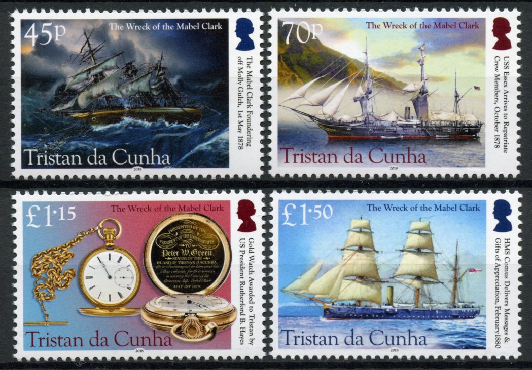 Tristan da Cunha 2018 MNH Ships Stamps Wreck of Mabel Clark Nautical 4v Set