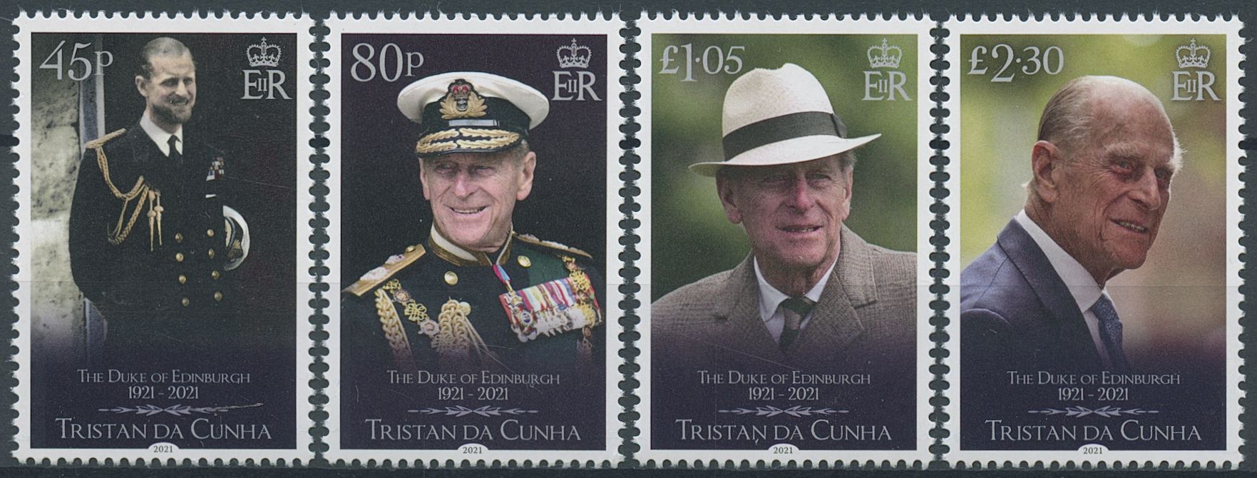 Tristan da Cunha 2021 MNH Royalty Stamps Prince Philip Duke of Edinburgh 4v Set