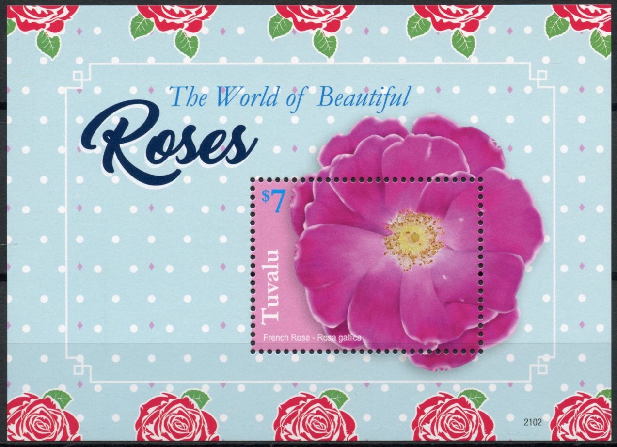 Tuvalu 2021 MNH Flowers Stamps World of Beautiful Roses French Rose Nature 1v S/S
