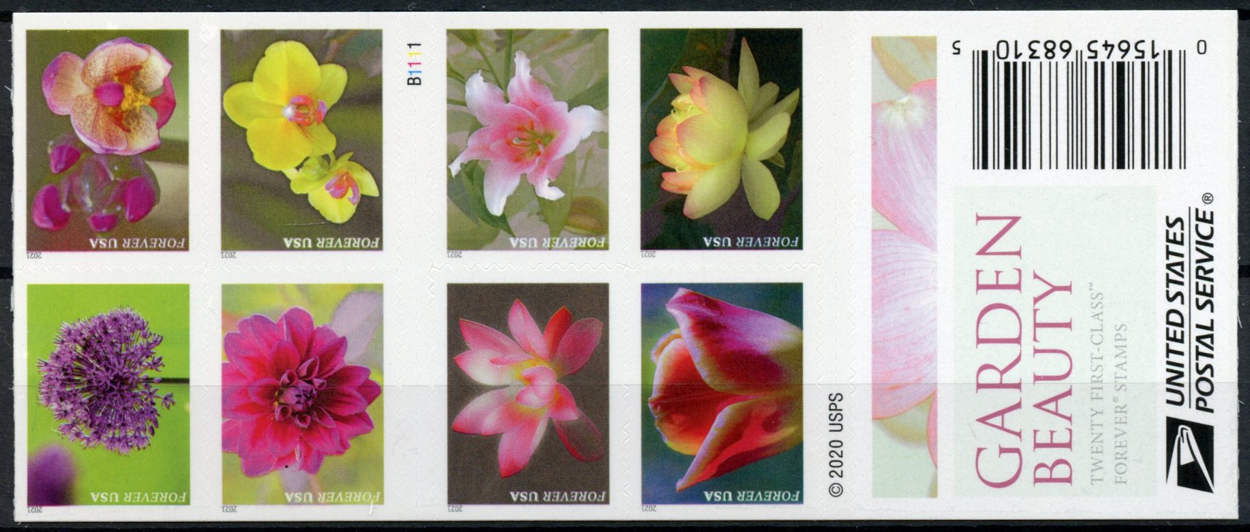 USA 2021 MNH Flowers Stamps Garden Beauty Flora Nature 20v S/A Booklet