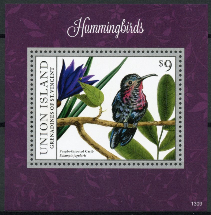 Union Island Grenadines St Vincent 2013 MNH Hummingbirds I 1v S/S Birds Carib