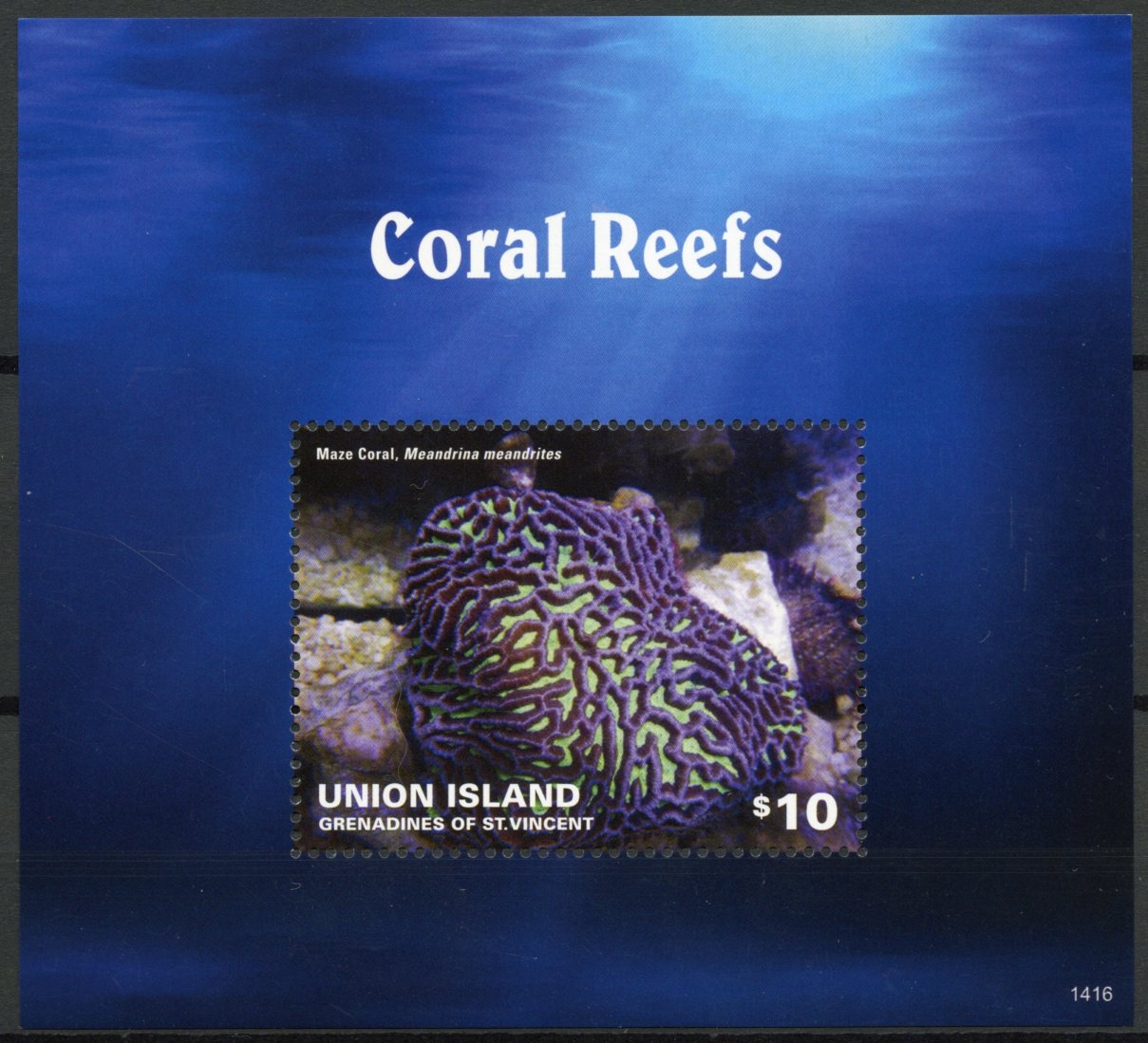 Union Island Grenadines St Vincent 2014 MNH Coral Reefs 2v S/S II Marine Maze
