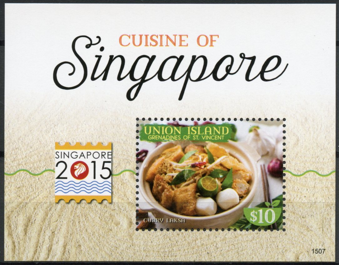 Union Island Grenadines St Vincent 2015 MNH Cuisine of Singapore 2015 1v S/S